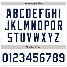 Load image into Gallery viewer, Custom White Navy Bomber Varsity Letterman Zipper Jacket