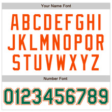 Load image into Gallery viewer, Custom White Kelly Green-Orange Bomber Varsity Letterman Zipper Jacket