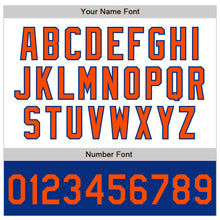 Laden Sie das Bild in den Galerie-Viewer, Custom White Orange-Royal Bomber Varsity Letterman Two Tone Zipper Jacket