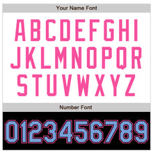 Laden Sie das Bild in den Galerie-Viewer, Custom White Light Blue Black-Pink Bomber Varsity Letterman Two Tone Zipper Jacket