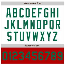 Загрузить изображение в средство просмотра галереи, Custom White Kelly Green-Red Bomber Varsity Letterman Two Tone Zipper Jacket