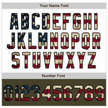 Laden Sie das Bild in den Galerie-Viewer, Custom White Vintage USA Flag Black-Olive Bomber Varsity Letterman Two Tone Zipper Jacket