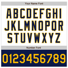 Charger l'image dans la galerie, Custom White Gold-Navy Bomber Varsity Letterman Two Tone Zipper Jacket