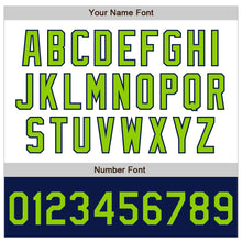 Загрузить изображение в средство просмотра галереи, Custom White Neon Green-Navy Bomber Varsity Letterman Two Tone Zipper Jacket