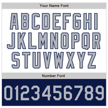 Laden Sie das Bild in den Galerie-Viewer, Custom White Gray-Navy Bomber Varsity Letterman Two Tone Zipper Jacket