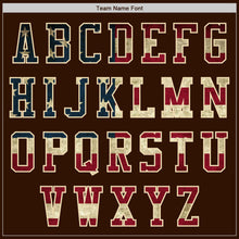 Laden Sie das Bild in den Galerie-Viewer, Custom Brown Vintage USA Flag Cream-Maroon Bomber Varsity Letterman Zipper Jacket