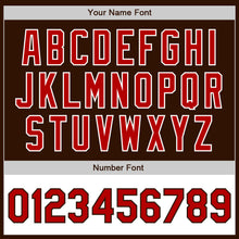 Laden Sie das Bild in den Galerie-Viewer, Custom Brown Red-White Bomber Varsity Letterman Two Tone Zipper Jacket