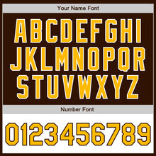 Laden Sie das Bild in den Galerie-Viewer, Custom Brown Gold-White Bomber Varsity Letterman Two Tone Zipper Jacket