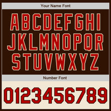 Laden Sie das Bild in den Galerie-Viewer, Custom Brown Red-Cream Bomber Varsity Letterman Two Tone Zipper Jacket