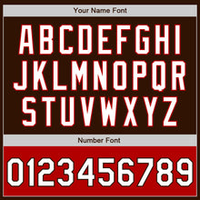 Laden Sie das Bild in den Galerie-Viewer, Custom Brown White-Red Bomber Varsity Letterman Two Tone Zipper Jacket