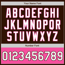 Laden Sie das Bild in den Galerie-Viewer, Custom Brown White-Pink Bomber Varsity Letterman Two Tone Zipper Jacket