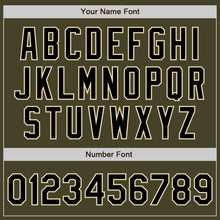 Laden Sie das Bild in den Galerie-Viewer, Custom Olive Black-Cream Bomber Varsity Letterman Salute To Service Zipper Jacket