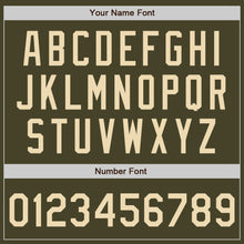 Laden Sie das Bild in den Galerie-Viewer, Custom Olive Cream-Black Bomber Varsity Letterman Salute To Service Zipper Jacket