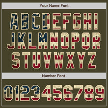 Laden Sie das Bild in den Galerie-Viewer, Custom Olive Vintage USA Flag Cream-Black Bomber Varsity Letterman Salute To Service Zipper Jacket