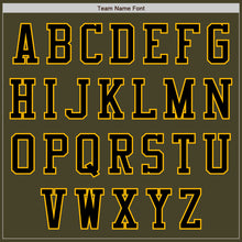 Laden Sie das Bild in den Galerie-Viewer, Custom Olive Black-Gold Bomber Varsity Letterman Salute To Service Zipper Jacket