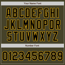 Laden Sie das Bild in den Galerie-Viewer, Custom Olive Black-Gold Bomber Varsity Letterman Salute To Service Zipper Jacket