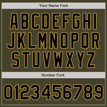 Laden Sie das Bild in den Galerie-Viewer, Custom Olive Black-Old Gold Bomber Varsity Letterman Salute To Service Zipper Jacket