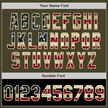 Laden Sie das Bild in den Galerie-Viewer, Custom Olive Vintage USA Flag Black-Cream Bomber Varsity Letterman Two Tone Salute To Service Zipper Jacket