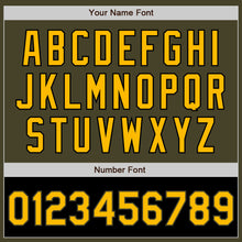 Laden Sie das Bild in den Galerie-Viewer, Custom Olive Gold-Black Bomber Varsity Letterman Two Tone Salute To Service Zipper Jacket