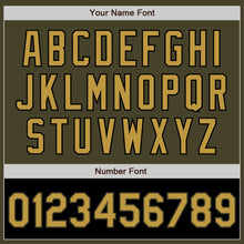 Laden Sie das Bild in den Galerie-Viewer, Custom Olive Old Gold-Black Bomber Varsity Letterman Two Tone Salute To Service Zipper Jacket