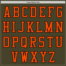 Laden Sie das Bild in den Galerie-Viewer, Custom Olive Black-Orange Bomber Varsity Letterman Two Tone Salute To Service Zipper Jacket