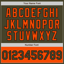 Laden Sie das Bild in den Galerie-Viewer, Custom Olive Black-Orange Bomber Varsity Letterman Two Tone Salute To Service Zipper Jacket