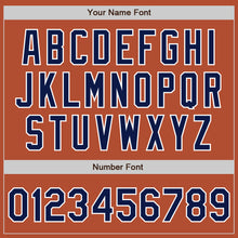 Load image into Gallery viewer, Custom Texas Orange Navy-White Bomber Varsity Letterman Zipper Jacket