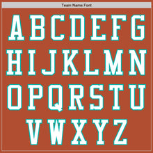Load image into Gallery viewer, Custom Texas Orange White-Aqua Bomber Varsity Letterman Zipper Jacket