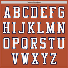 Load image into Gallery viewer, Custom Texas Orange White-Navy Bomber Varsity Letterman Zipper Jacket