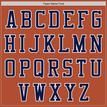 Load image into Gallery viewer, Custom Texas Orange Navy-White Bomber Varsity Letterman Two Tone Zipper Jacket