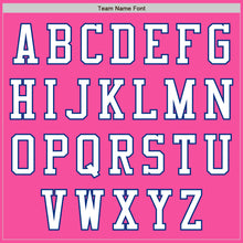 Load image into Gallery viewer, Custom Pink White-Royal Bomber Varsity Letterman Zipper Jacket