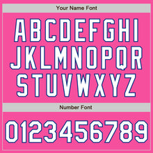 Load image into Gallery viewer, Custom Pink White-Royal Bomber Varsity Letterman Zipper Jacket
