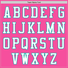 Load image into Gallery viewer, Custom Pink White-Aqua Bomber Varsity Letterman Zipper Jacket