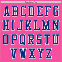 Load image into Gallery viewer, Custom Pink White-Royal Bomber Varsity Letterman Two Tone Zipper Jacket