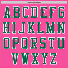 Load image into Gallery viewer, Custom Pink White-Kelly Green Bomber Varsity Letterman Two Tone Zipper Jacket