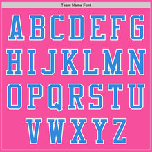 Charger l'image dans la galerie, Custom Pink White-Powder Blue Bomber Varsity Letterman Two Tone Zipper Jacket