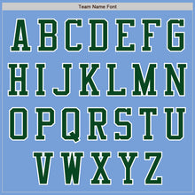 Load image into Gallery viewer, Custom Light Blue White-Green Bomber Varsity Letterman Two Tone Zipper Jacket