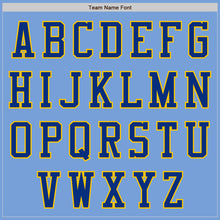 Load image into Gallery viewer, Custom Light Blue Yellow-Royal Bomber Varsity Letterman Two Tone Zipper Jacket