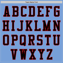 Load image into Gallery viewer, Custom Light Blue Red-Black Bomber Varsity Letterman Two Tone Zipper Jacket
