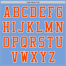 Load image into Gallery viewer, Custom Light Blue White-Orange Bomber Varsity Letterman Two Tone Zipper Jacket
