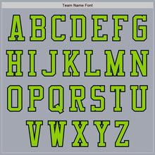 Загрузить изображение в средство просмотра галереи, Custom Gray Neon Green-Black Bomber Varsity Letterman Zipper Jacket
