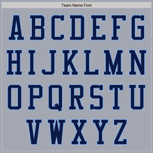 Load image into Gallery viewer, Custom Gray Navy-Light Blue Bomber Varsity Letterman Zipper Jacket