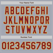 Load image into Gallery viewer, Custom Gray Crimson-Gold Bomber Varsity Letterman Zipper Jacket
