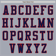 Load image into Gallery viewer, Custom Gray Navy-Red Bomber Varsity Letterman Zipper Jacket