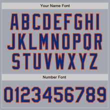 Load image into Gallery viewer, Custom Gray Royal-Orange Bomber Varsity Letterman Zipper Jacket