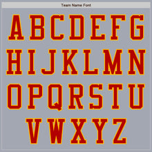 Load image into Gallery viewer, Custom Gray Red-Gold Bomber Varsity Letterman Zipper Jacket