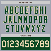 Laden Sie das Bild in den Galerie-Viewer, Custom Gray Cream-Green Bomber Varsity Letterman Two Tone Zipper Jacket