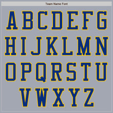 Charger l'image dans la galerie, Custom Gray Yellow-Royal Bomber Varsity Letterman Two Tone Zipper Jacket