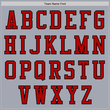 Load image into Gallery viewer, Custom Gray Black-Red Bomber Varsity Letterman Two Tone Zipper Jacket