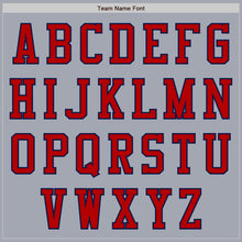 Load image into Gallery viewer, Custom Gray Navy-Red Bomber Varsity Letterman Two Tone Zipper Jacket